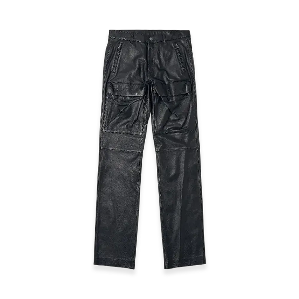 Diesel P-Gast Leather Pants With Utility Pockets "Black"