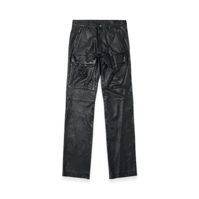 Diesel P-Gast Leather Pants With Utility Pockets "Black"
