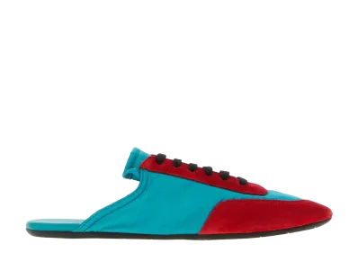 PRADA Women's Two-Tone Suede And Re-Nylon Slippers "Multicolor"