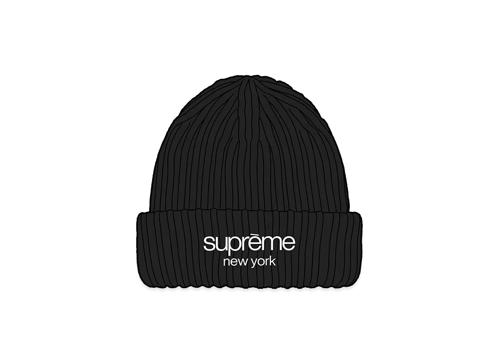 Supreme Classic Logo Chunky Ribbed Beanie "Black"
