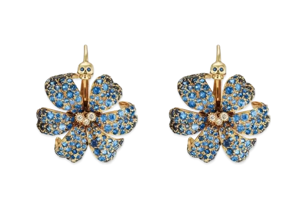 GUCCI Flower Earrings Sapphire IT