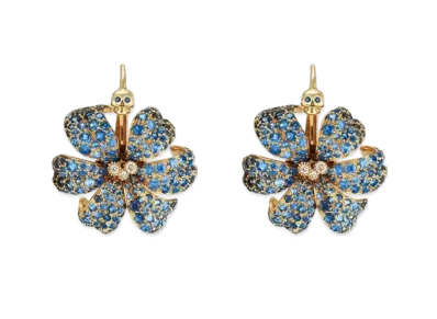 GUCCI Flower Earrings Sapphire IT