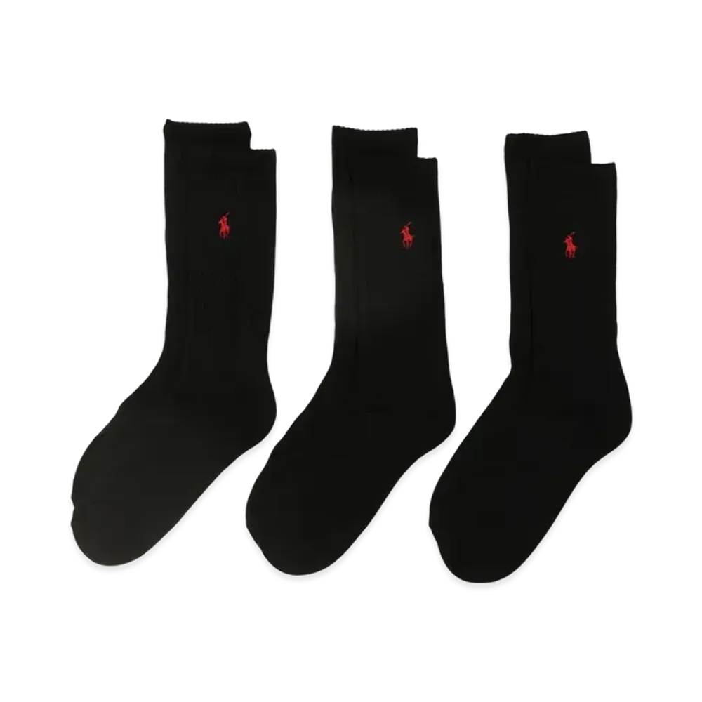 Polo Ralph Lauren 3 Pack Classic Foot Crew Polo Socks "Black"