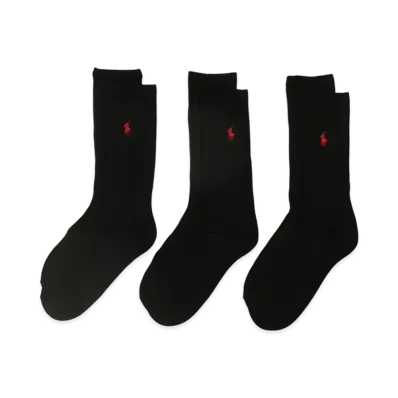 Polo Ralph Lauren 3 Pack Classic Foot Crew Polo Socks "Black"