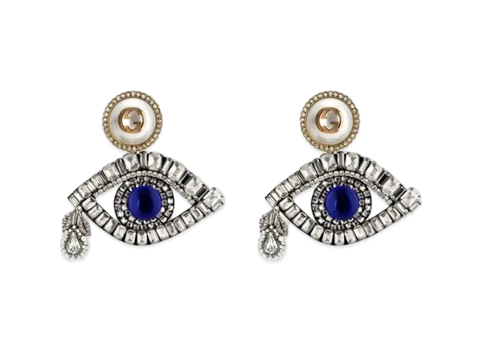 GUCCI Eye Shape Earrings with Crystal