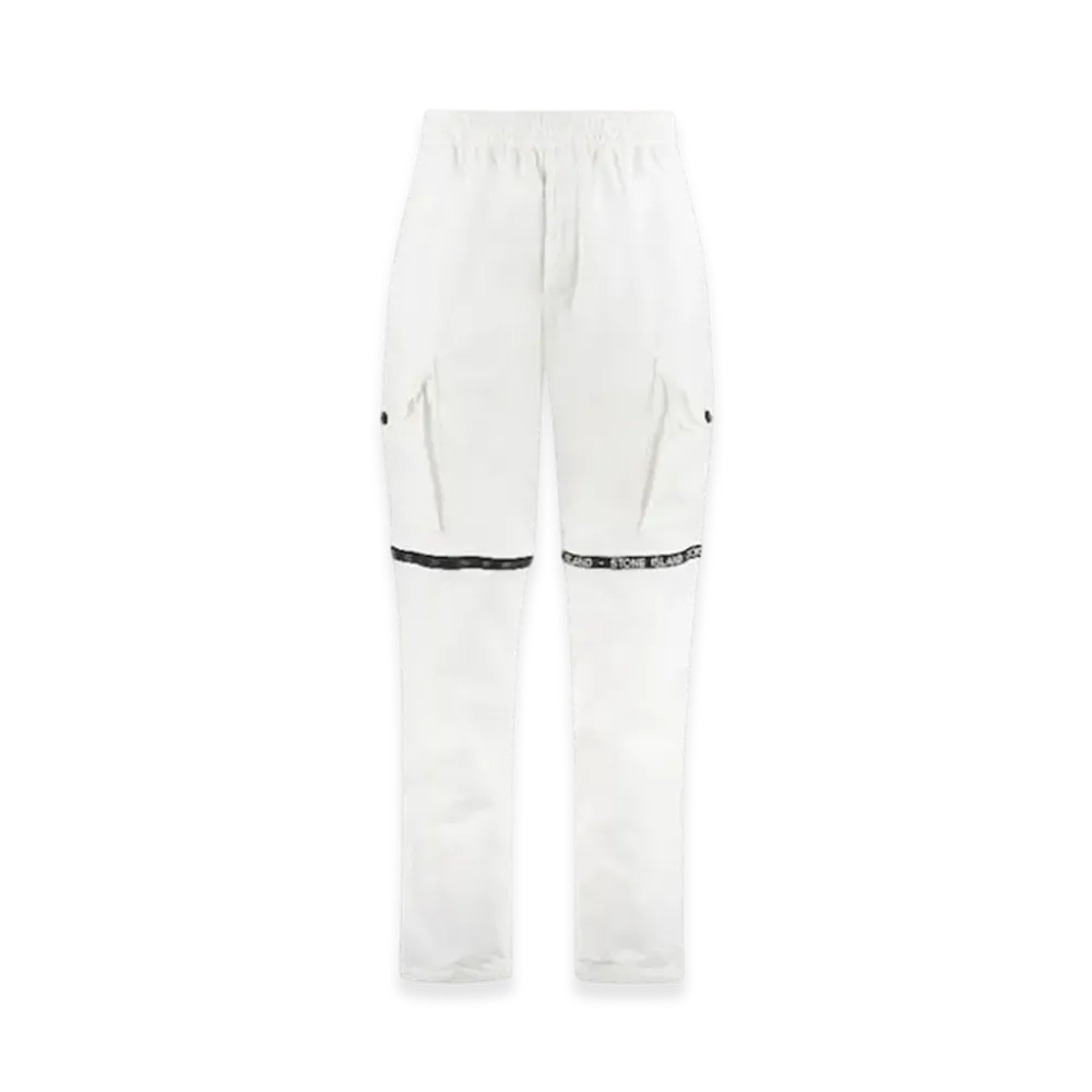 Stone Island 325E4 Stretch Tela Paracadute Regular Tapered Fit Cargo Trousers - 23FW "White"