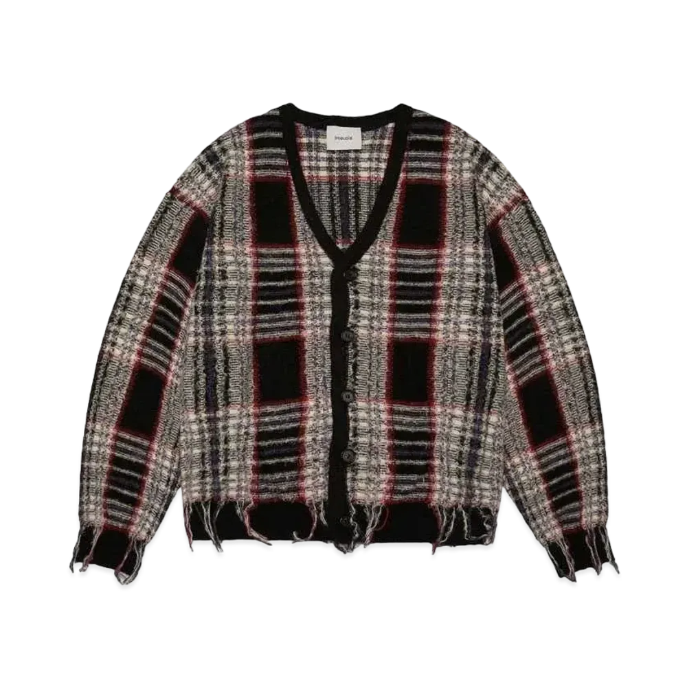 Iroquois WARP THREAD CHECK KNIT CD "BLK"