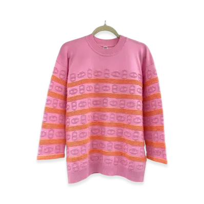 Hermes Chaine D'ancre Striped Long Sweater "Pink/Orange"