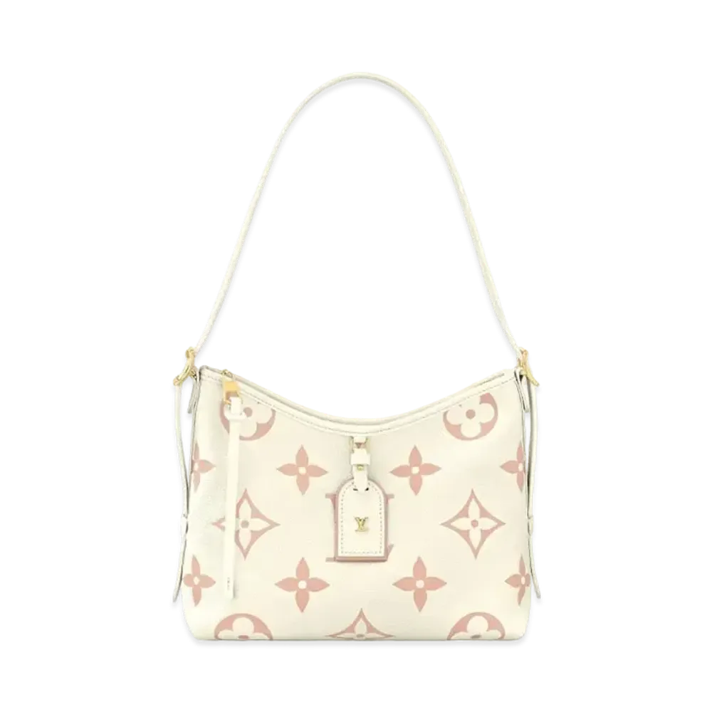 Louis Vuitton CarryAll PM Bicolor Monogram Empreinte Leather "Latte White/Chamallow Pink"