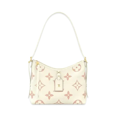 Louis Vuitton CarryAll PM Bicolor Monogram Empreinte Leather "Latte White/Chamallow Pink"