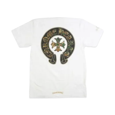 Chrome Hearts Horseshoe 3 CEM CRS Pocket T-Shirt Camouflage "White/Gold"