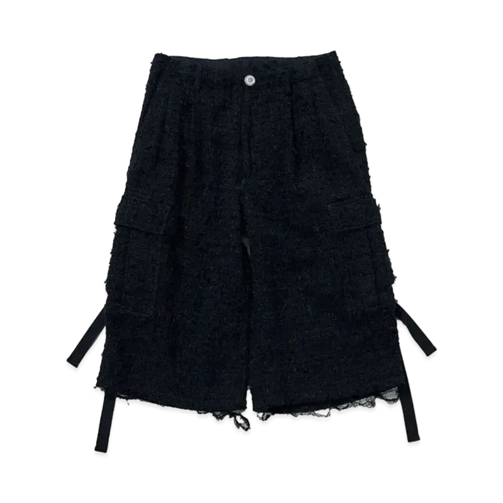 doublet Cut Off Edge Cargo Shorts "Black"