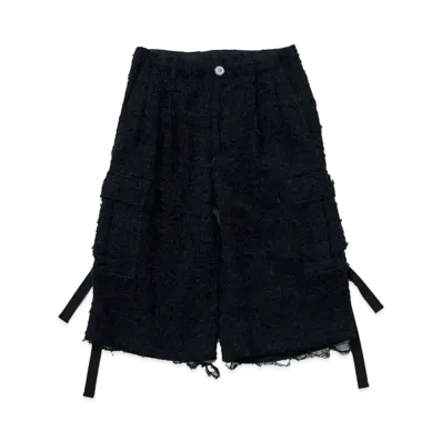 doublet Cut Off Edge Cargo Shorts "Black"