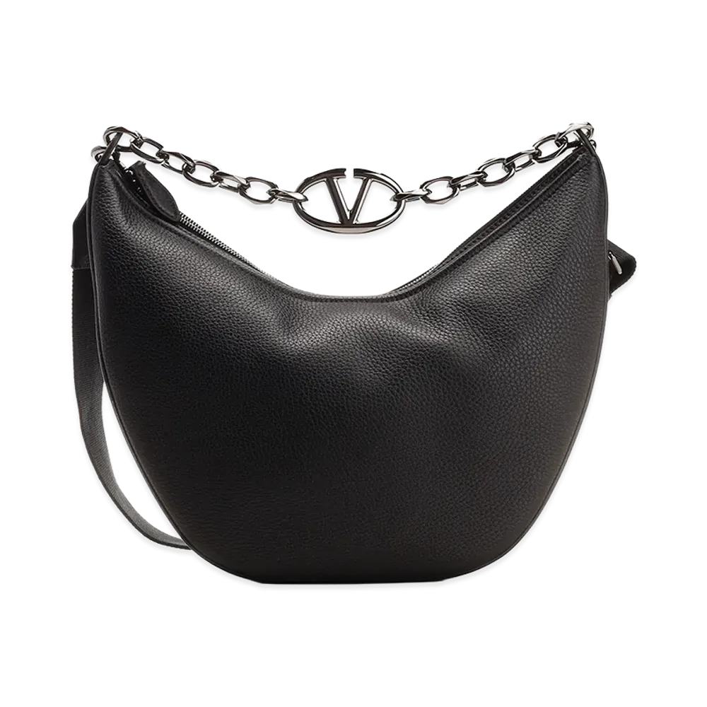 Valentino "Vlogo Moon" Medium Hobo Bag "Black"