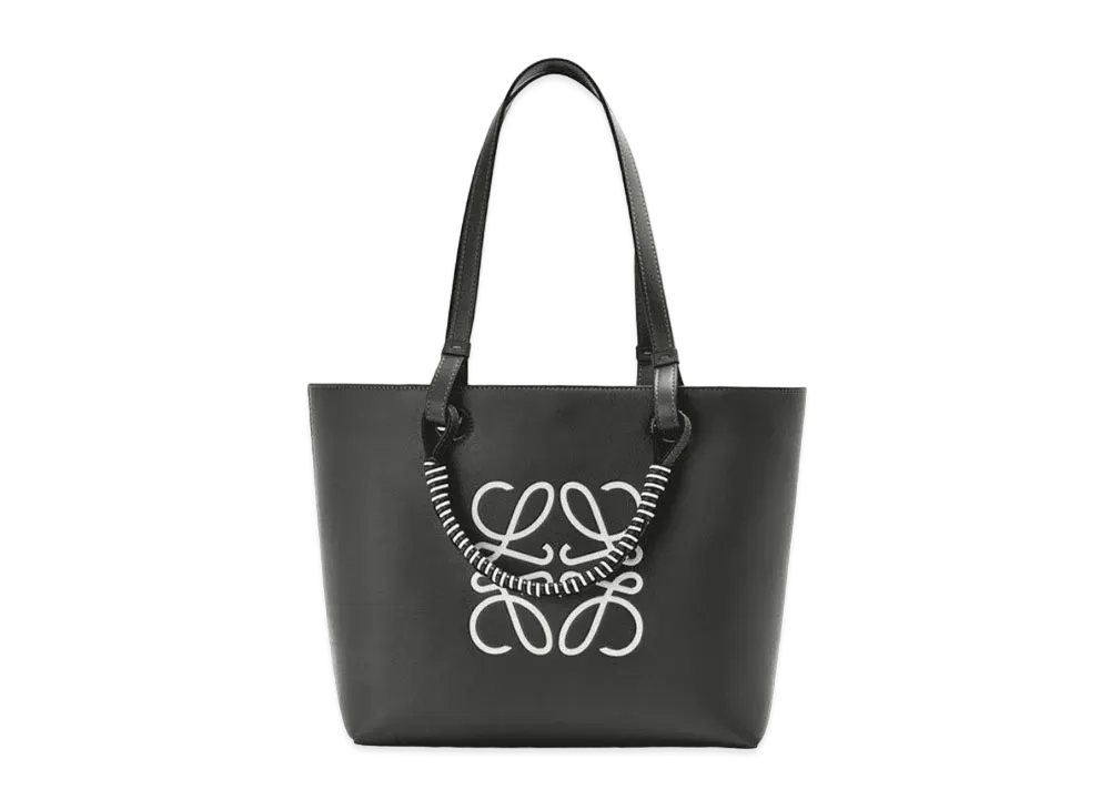 LOEWE Small Anagram Tote In Classic Calfskin "Black / Soft White"
