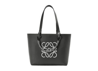 LOEWE Small Anagram Tote In Classic Calfskin "Black / Soft White"