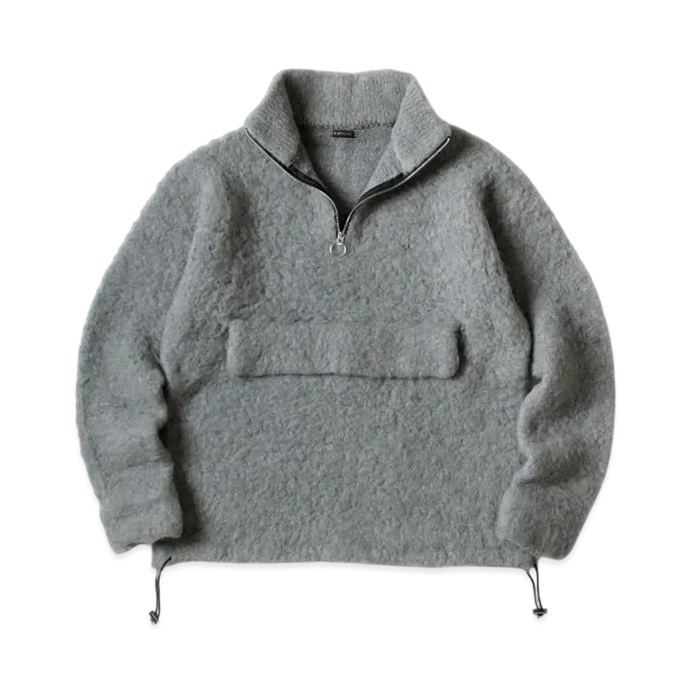 KAPITAL 5G Mohair Half Zip Anorak "Grey"