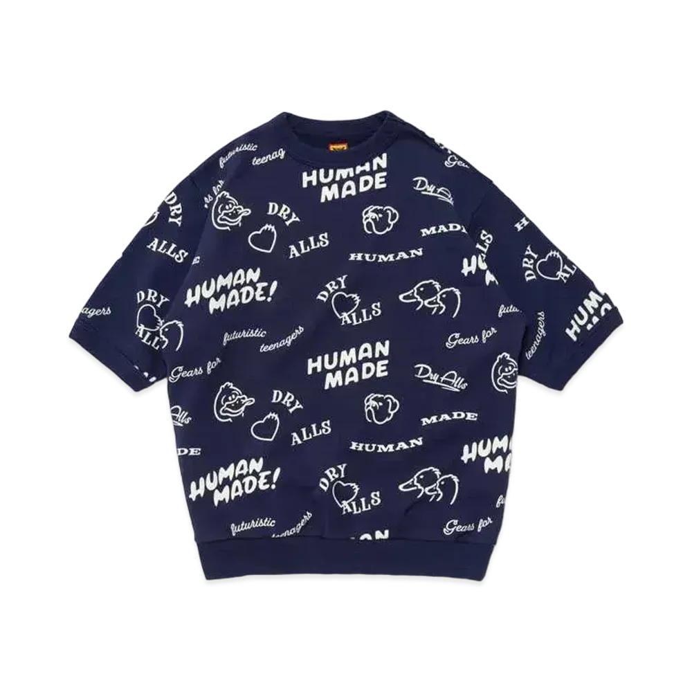 HUMAN MADE Printed S/S Sweatshirt "Navy"