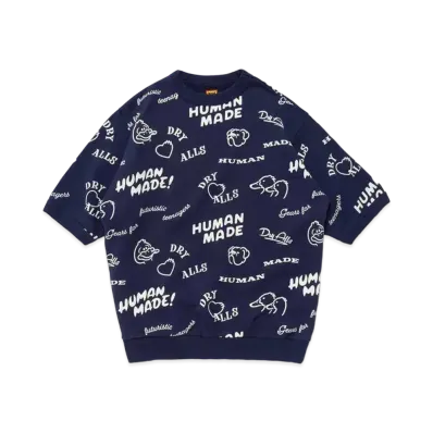 HUMAN MADE Printed S/S Sweatshirt "Navy"