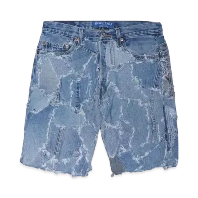 INNOCENCE NYC PATCHWORK DENIM SHORTS "DENIM"