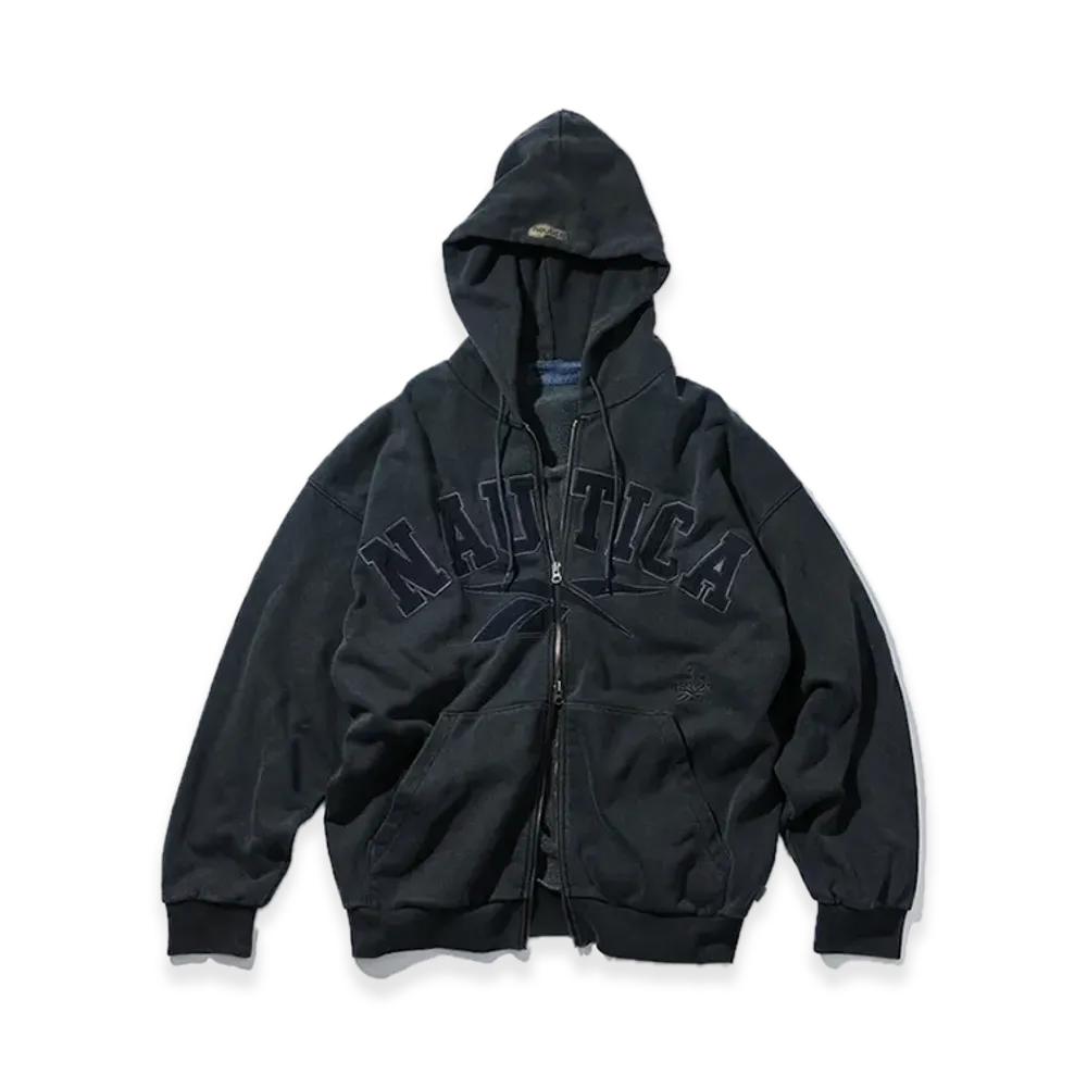 Reebok x NAUTICA Arc Logo Pigment Heavyweight Zipup Hoodie "Black"