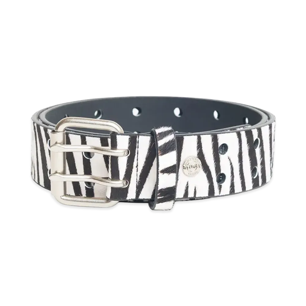 Stussy Punch Out Leather Belt "Hairy Zebra Pattern"