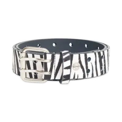 Stussy Punch Out Leather Belt "Hairy Zebra Pattern"