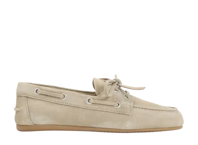 MIU MIU Women's Suede Calf Leather Loafers "Beige"