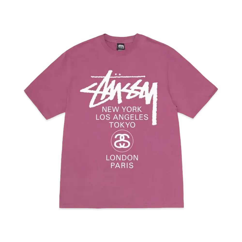 Stussy World Tour Tee "Berry" (24SS)