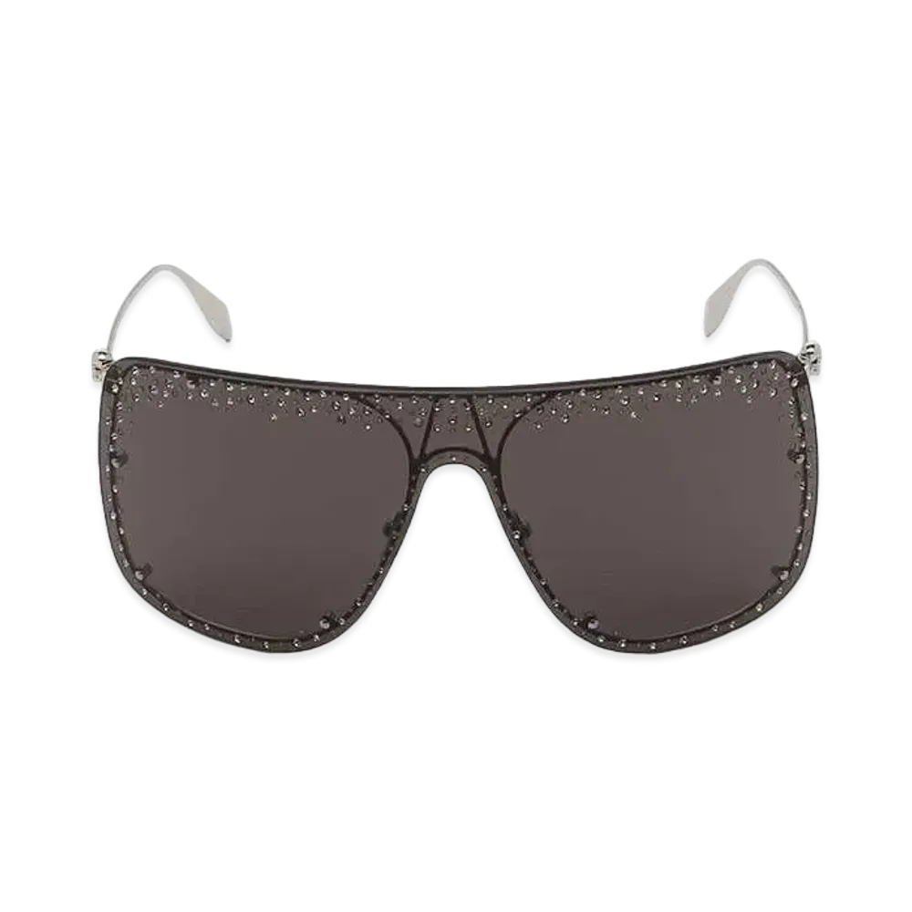 Alexander McQUEEN Jeweled Skull Mask Sunglasses "Silver"