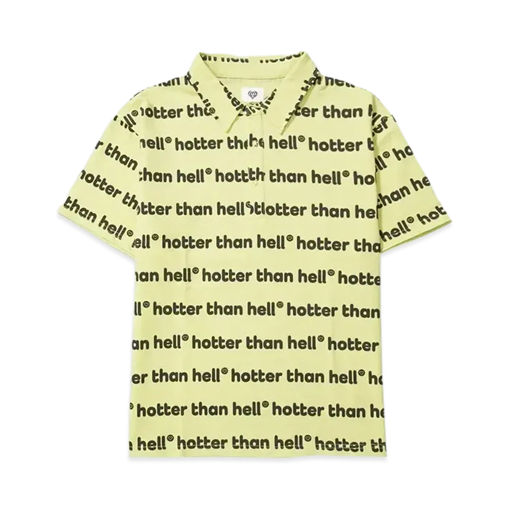HTH All over pattern polo shirt "LIME"