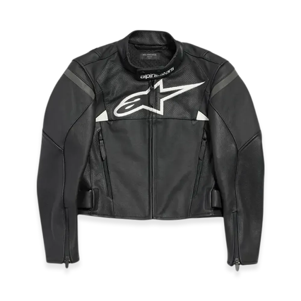 BALENCIAGA Women's Upcycled Racer Jacket "Black White"