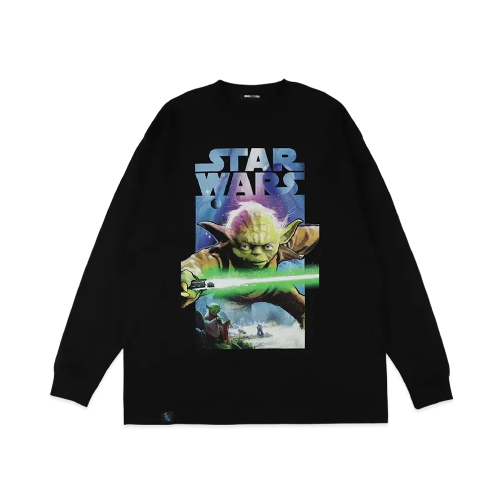 WIND AND SEA x STAR WARS Yoda / L/S Tee "DeepBlack"