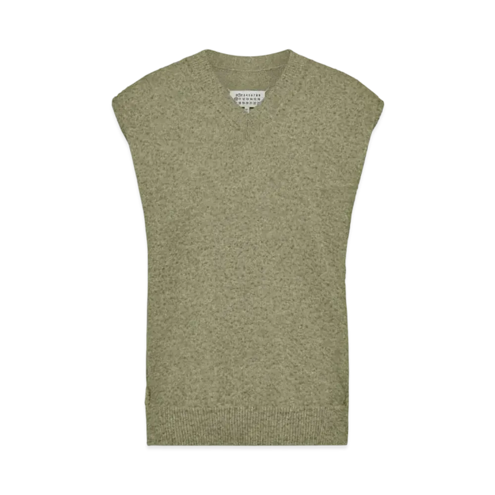 Maison Margiela Men's Pilling Knitwear Top "Sage Green"