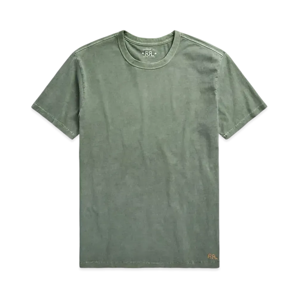 RRL Ralph Lauren Garment-Dyed Crew Neck Tee "Green"