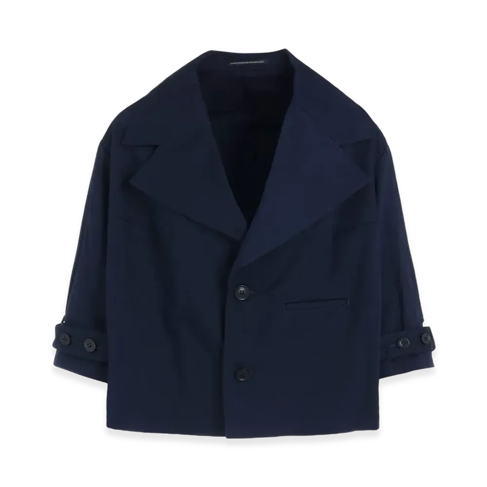 Y's Born Product Cotton Twill Wide Collar Jacket "Navy"