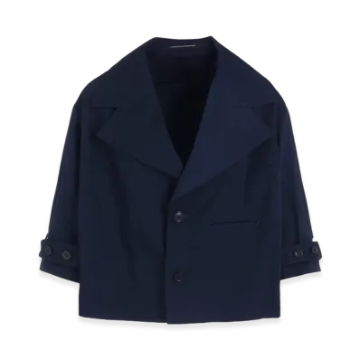 Y's Born Product Cotton Twill Wide Collar Jacket "Navy"
