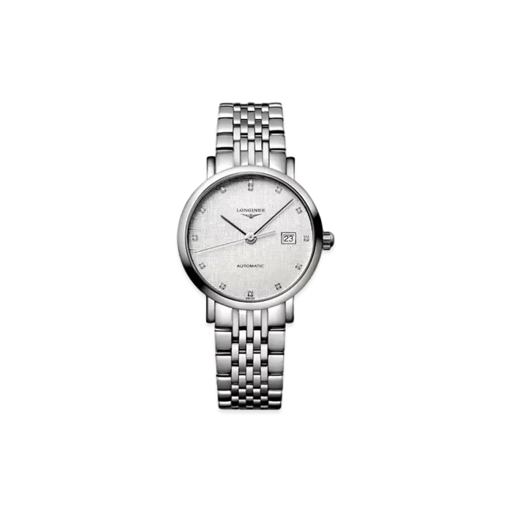 Longines Elegant Collection 29.00 mm "Striped Silver/Stainless Steel" L4.310.4.77.6