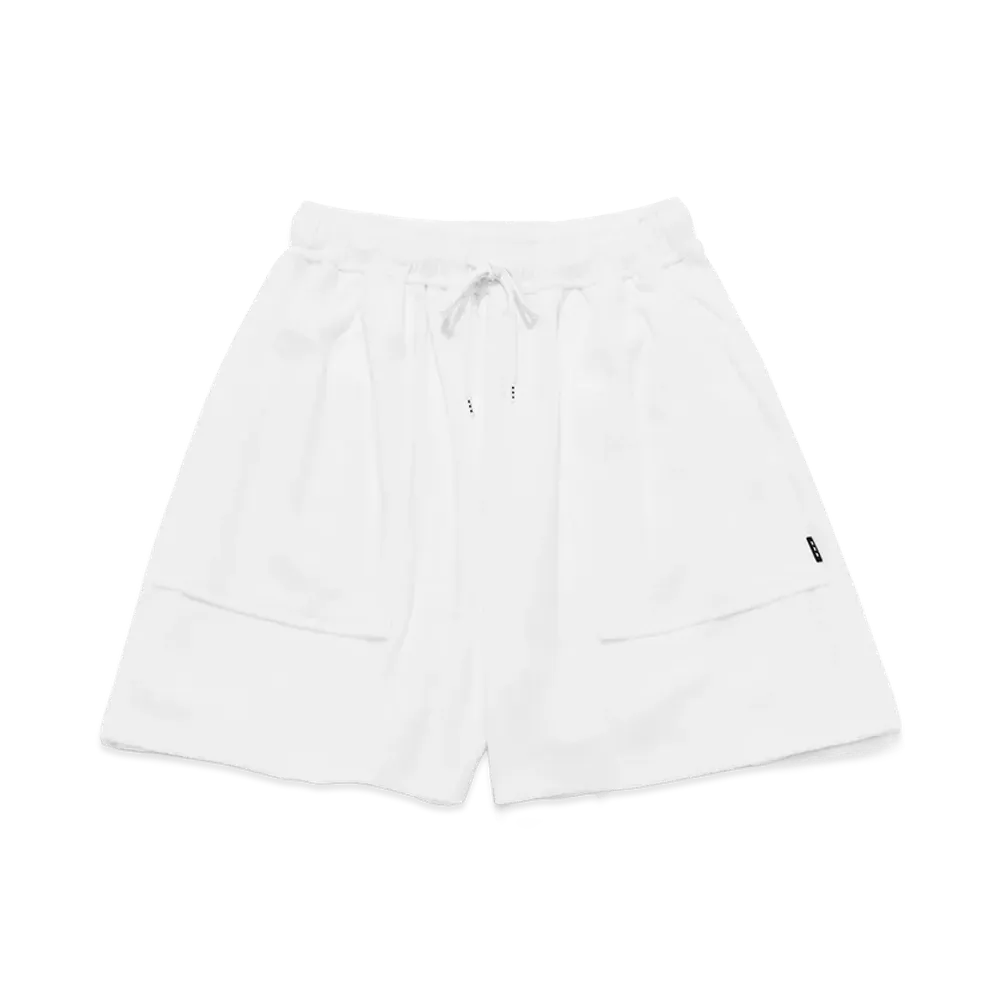 GOD SELECTION XXX Women's Back Script Logo Pile Shortpants GXL-S26-PT-04 "White"