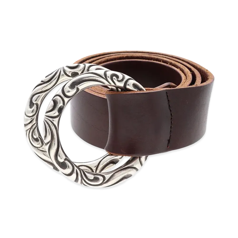 Chrome Hearts Double Scroll Ring Belt "Brown"