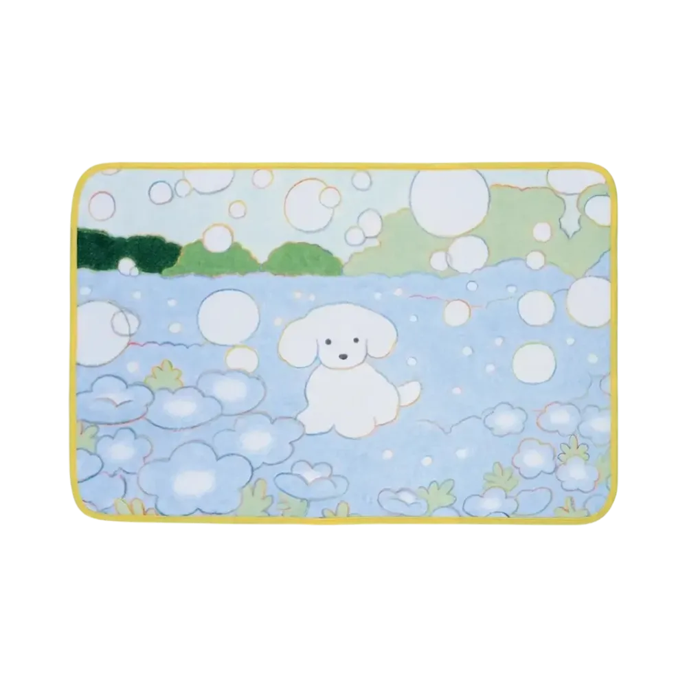 BANDAI "Ichiban Kuji" -Chokotto: A Little Bit of Life with a Dog - Illustration by Teraoka Natsumi- Last One Prize Flower Field and Dog Blanket