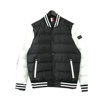 TOMMY HILFIGER Quilted Batting Varsity Bomber Jacket Us Model Stadium Jacket Sporty Bicolor "BlackSolid"