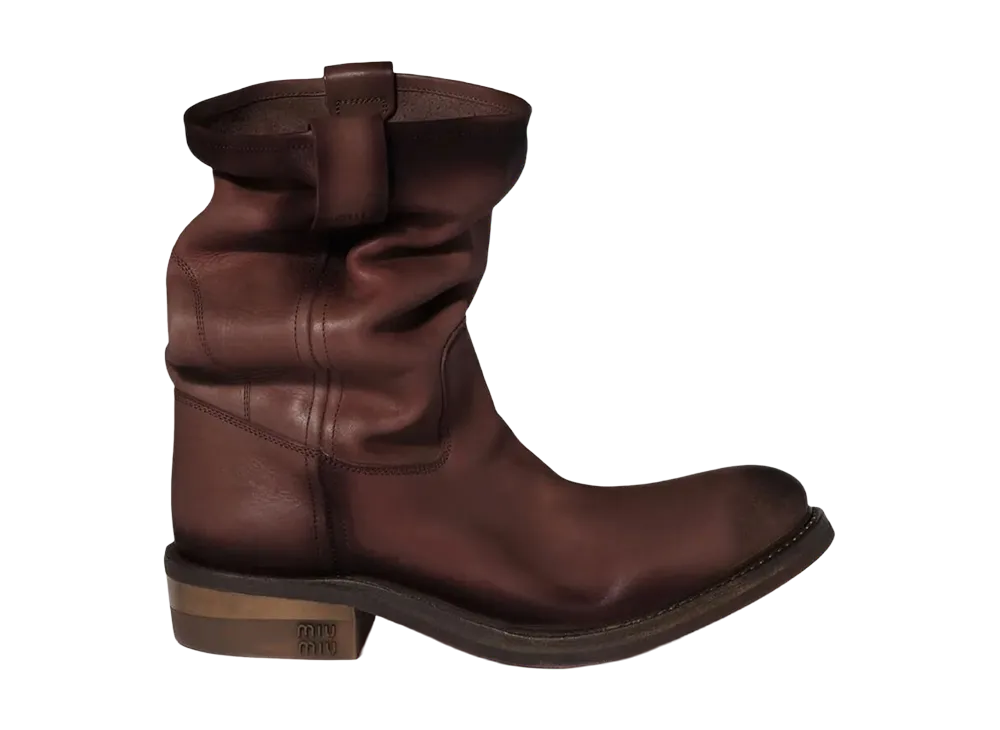 MIU MIU Women's Foule Ankle Boots "Brown"