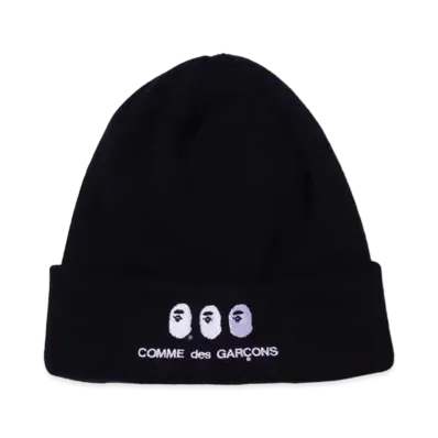 A BATHING APE x CDG OSAKA KNIT CAP "Black"