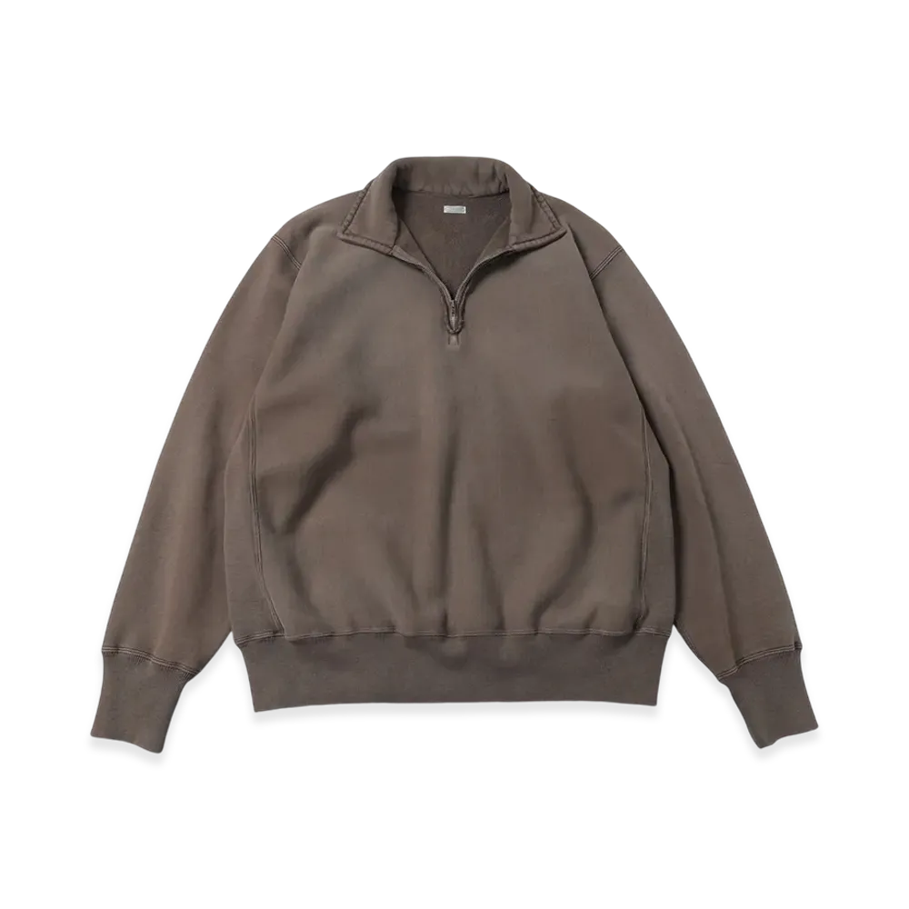 A.PRESSE Vintage Half Zip Sweatshirt "Brown"