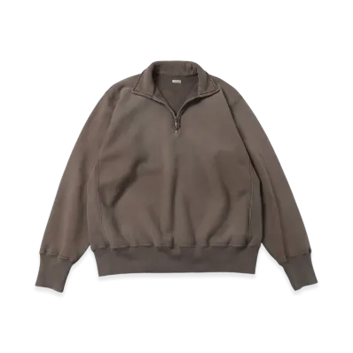 A.PRESSE Vintage Half Zip Sweatshirt "Brown"
