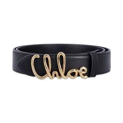 Chloe Women's Iconic Leather Belt "Black"