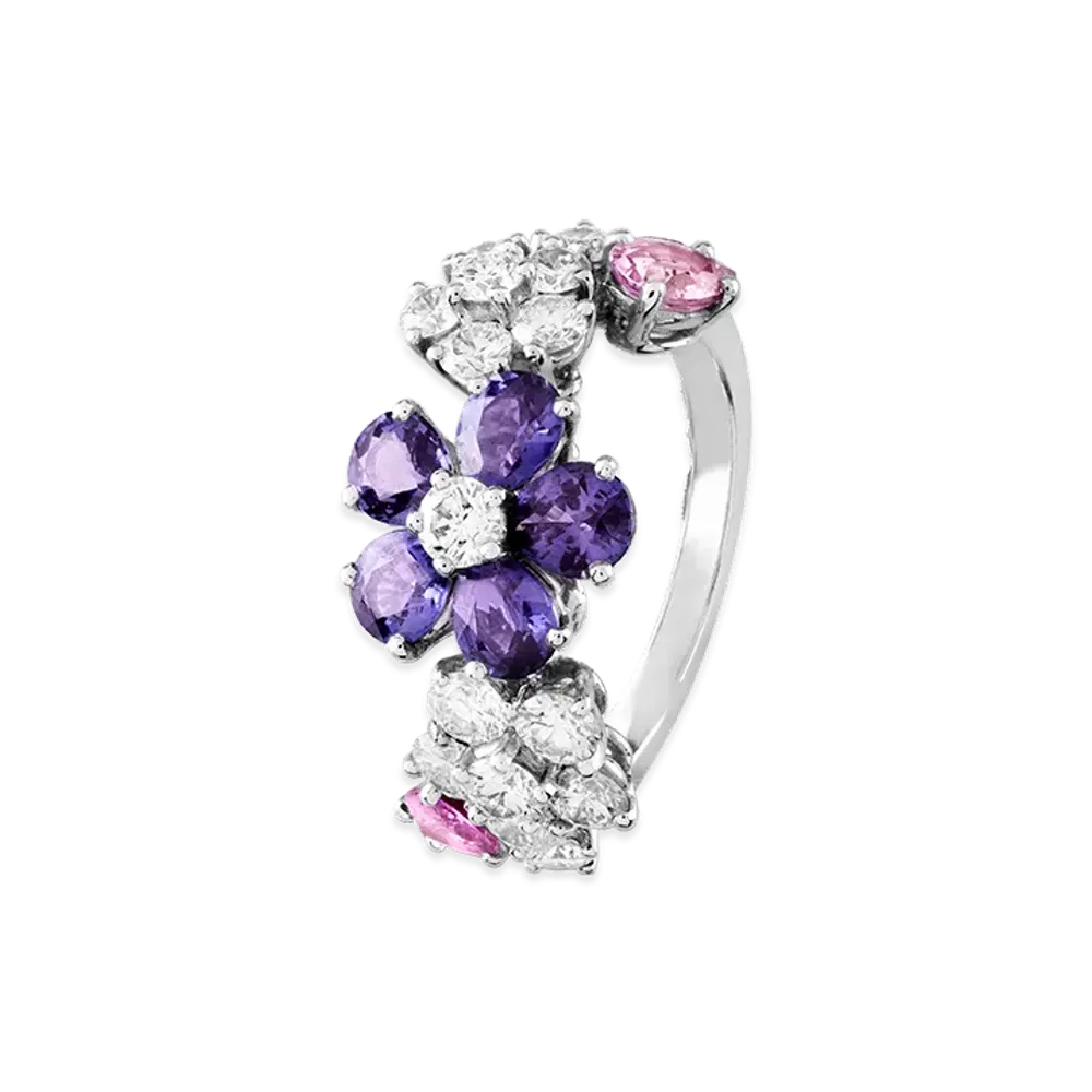 Van Cleef & Arpels Folie des Pres ring "18K White gold/Sapphire/Diamond"