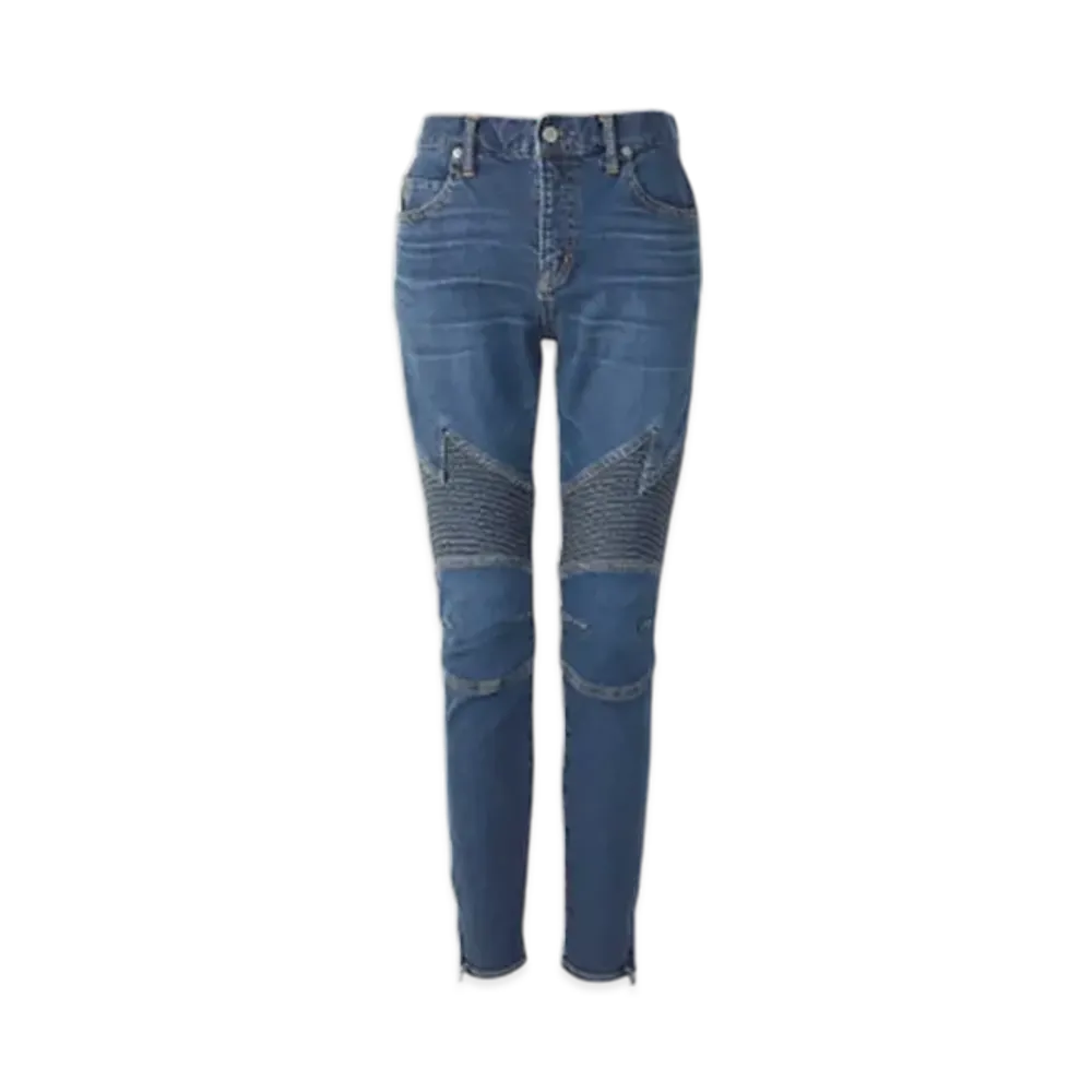 HYSTERIC GLAMOUR Box Logo Shirred Denim Pants "Light Indigo Blue"