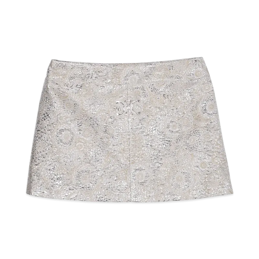 CELINE Mini Skirt "Beige/Argent"
